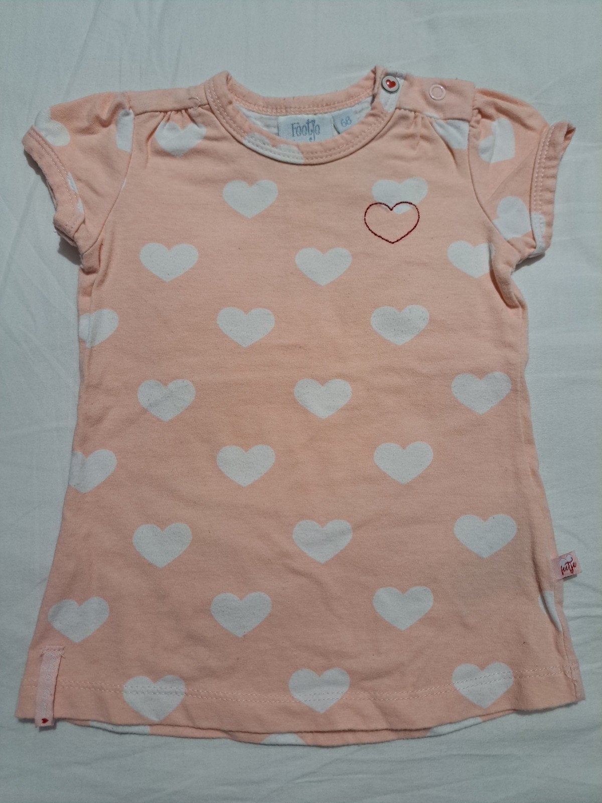 Schattig roze jurkje met hartjes Feetje maat 68, Meisje, Jurkje of Rokje, Ophalen of Verzenden, Zo goed als nieuw