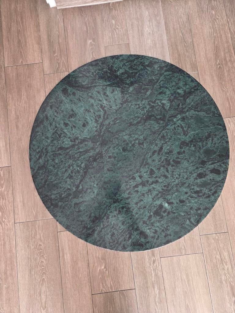 Salon tafeltje groen marmer, Huis en Inrichting, Tafels | Salontafels, Ophalen, 50 tot 100 cm, Rond, 50 tot 100 cm