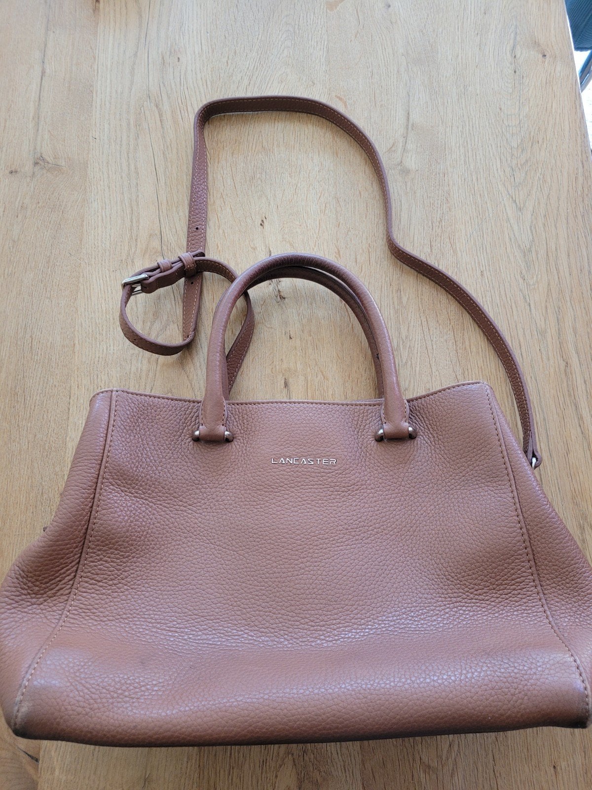 Leren Lancaster tas, Ophalen of Verzenden, Zo goed als nieuw, Bruin, Handtas