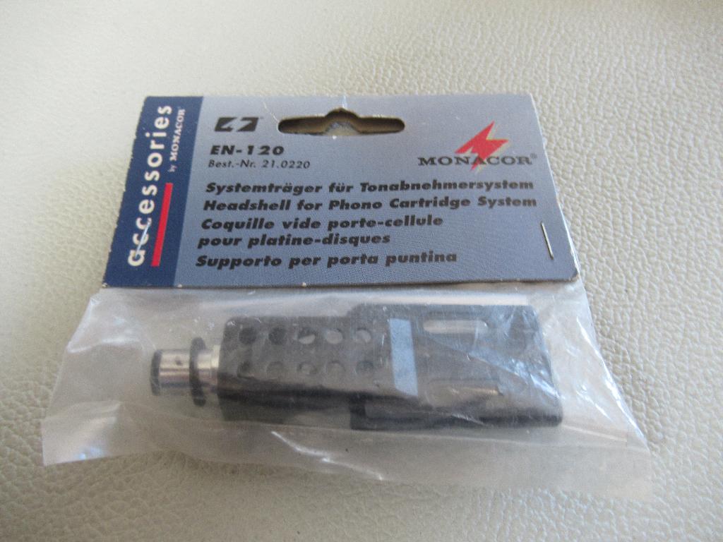 Zwarte Monacor headshell EN120 nieuw., Nieuw, NVT, Ophalen of Verzenden, Platenspeler-onderdeel