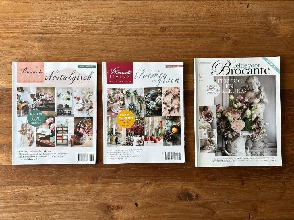 3 st Brocante Living Nostalgisch Bloemen,groen fleurig, Ophalen of Verzenden, Gelezen, Damesbladen