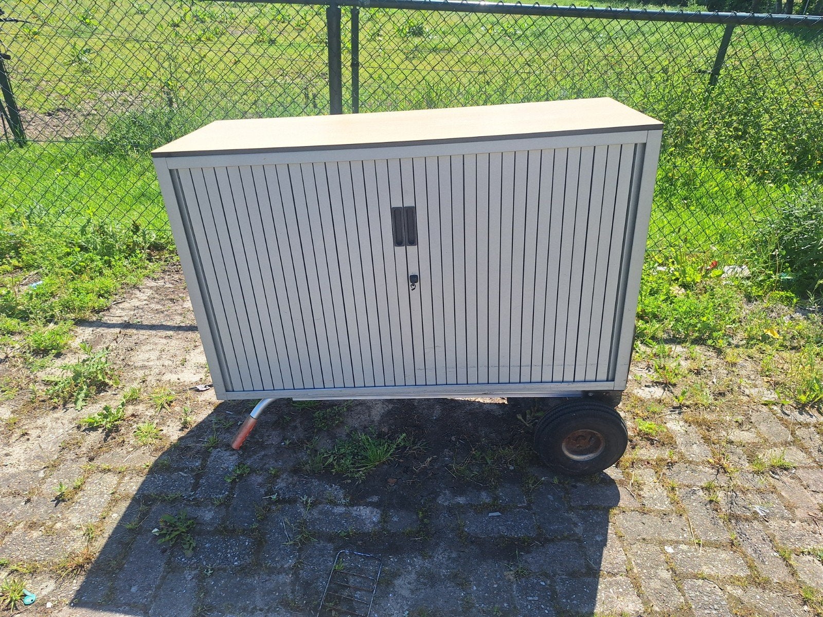 Roldeur dossierkast met sleutel, 120x74x47 cm, Ophalen, Gebruikt, 100 tot 150 cm, Met slot