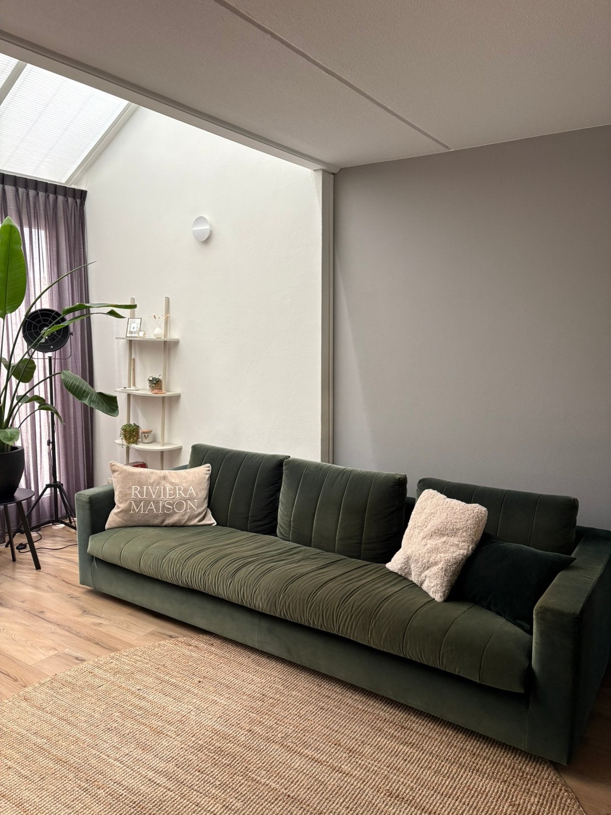 Bank design Linteloo 4 zits velvet green, Ophalen, Gebruikt, Stof, Design, bekleding volledig afneembaar