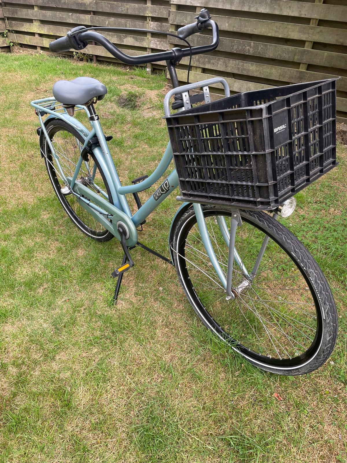 Sparta Pick Up transportfiets (lichtblauw) + Basil krat, Ophalen, Terugtraprem, Gebruikt, Versnellingen