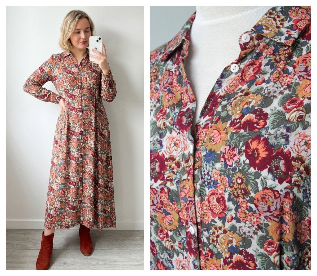 Jowell - NIEUW mooie maxi jurk bloemen - bruinroze - maat M, Kleding | Dames, Nieuw, Onder de knie, Jowell, Maat 38/40 (M)