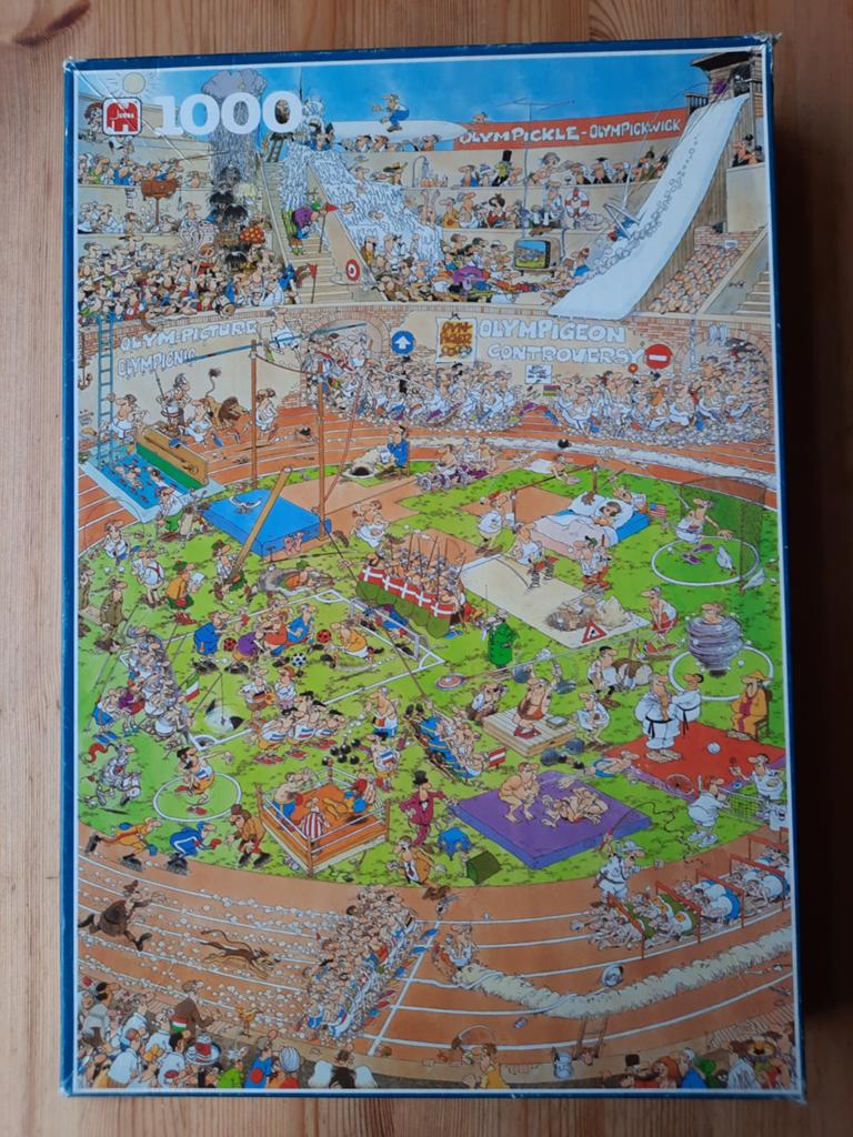 Jan van Haasteren Puzzel genaamd Olympics 1000 stukjes, Ophalen of Verzenden, 500 t/m 1500 stukjes, Gebruikt