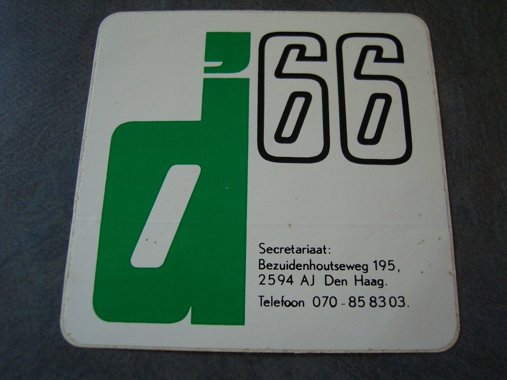 sticker politiek D'66 den haag *, Verzamelen, Ophalen, Zo goed als nieuw