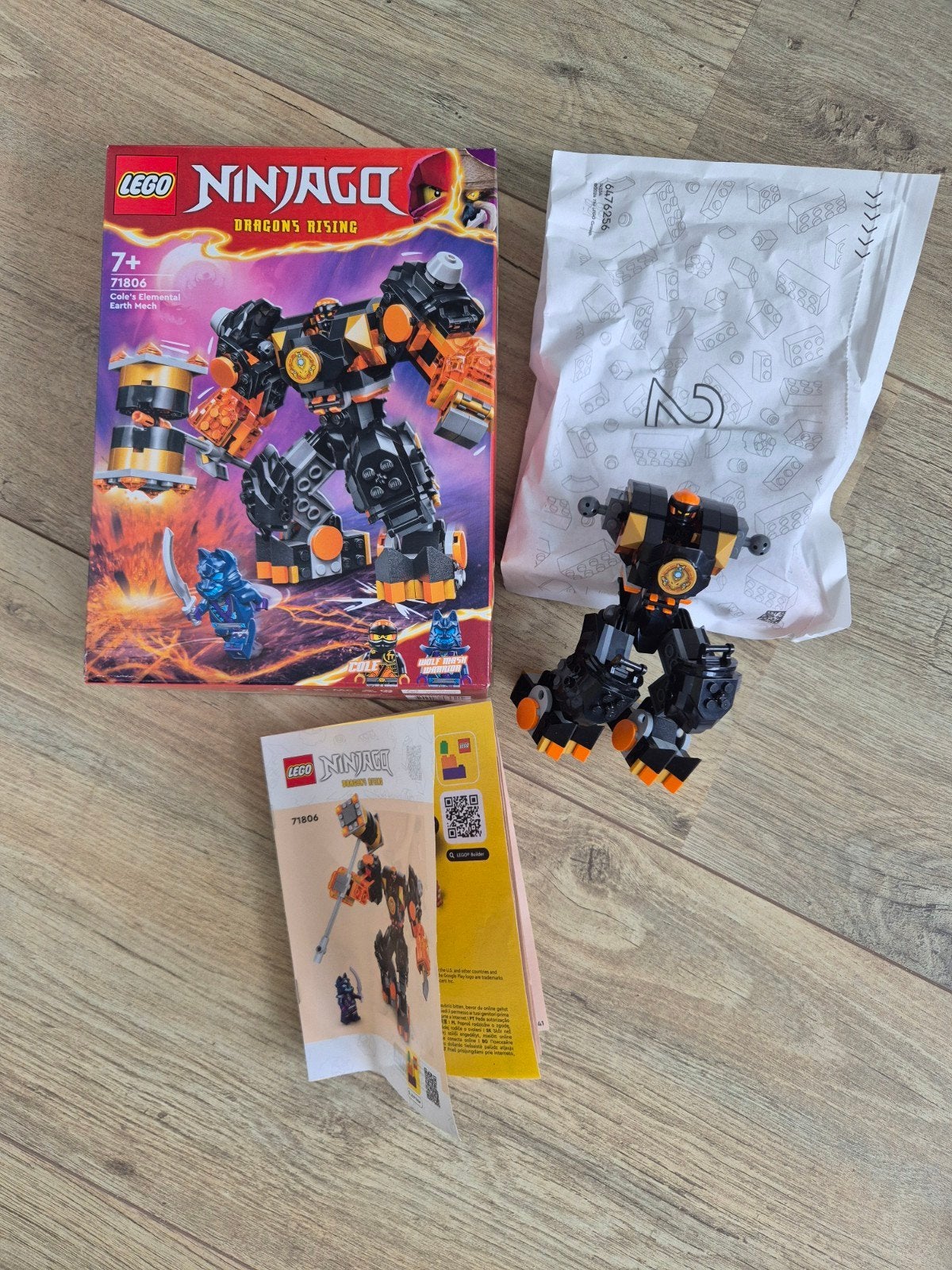 LEGO Ninjago 71806 Cole's Elementaire Aardemecha, Compleet, Lego, Ophalen of Verzenden, Zo goed als nieuw