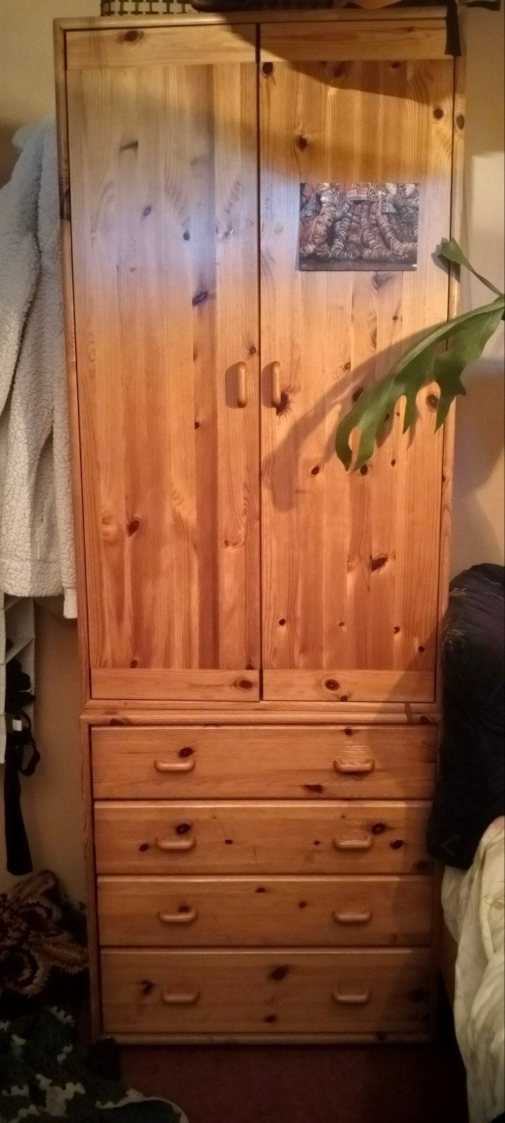Houten grenen kledingkast twee delen gesloten, Ophalen, 200 cm of meer, Nieuw, Grenenhout