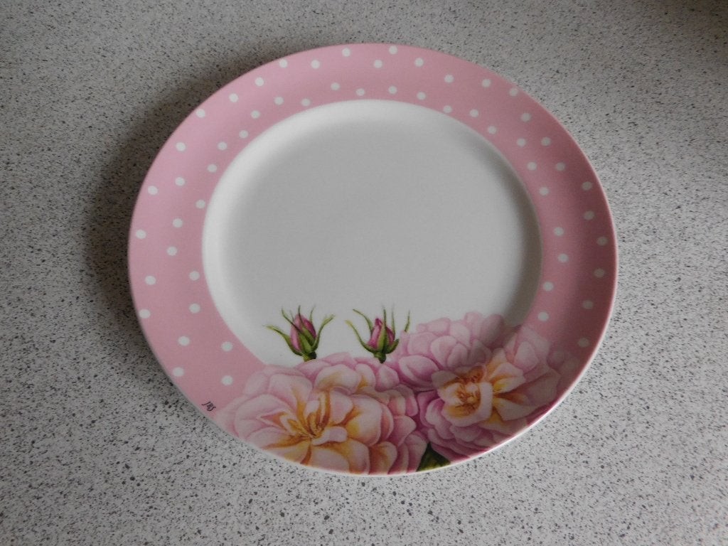 Bord 21 cm. Roses Janneke Brinkman JBS, Overige merken, Ophalen of Verzenden, Zo goed als nieuw, Bord(en)