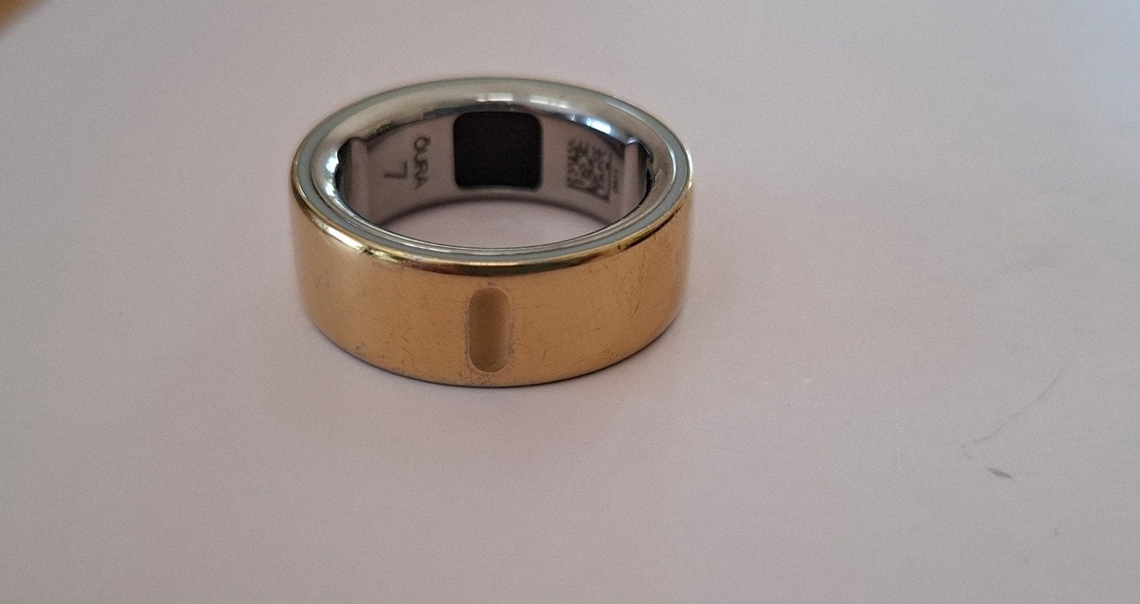 Oura Ring 4 Maat 7 Goud - Smartring - Gezondheidstracker, Ophalen of Verzenden, Stressniveau, Zo goed als nieuw, Android