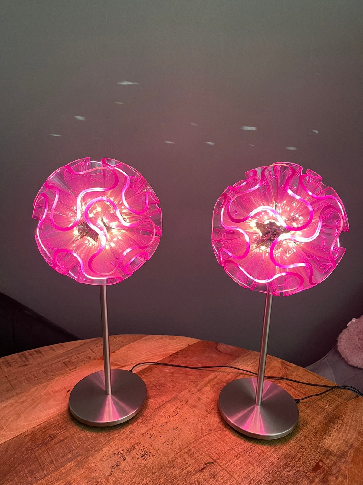 2 QisDesign Coral Tafellampen – Paars – Design Eyecatchers, Paars, Set, Lamp, Kunststof