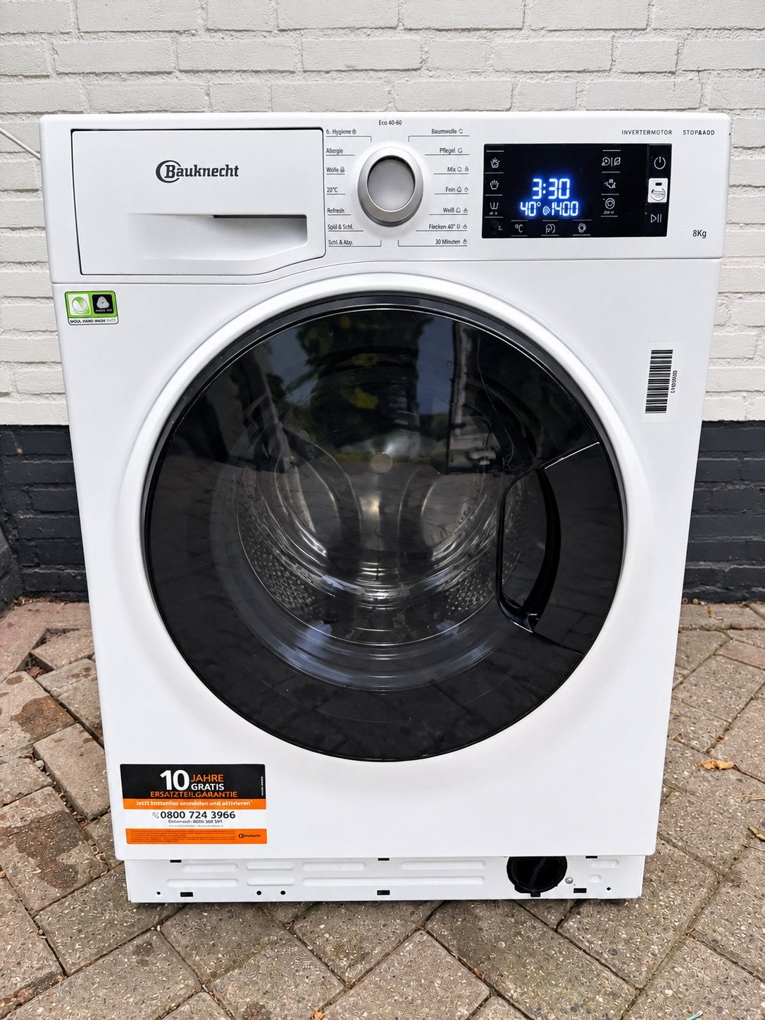 Bauknecht 8 Kg wasmachine, 6 tot 8 kg, Ophalen, Zo goed als nieuw, 85 tot 90 cm
