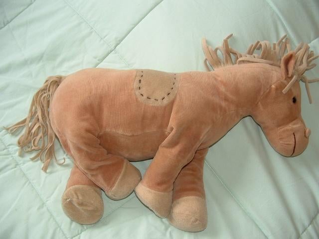 UNITOYS PAARD VELOURS LICHTBRUIN MET BEIGE VOETJES, Kinderen en Baby's, Speelgoed | Knuffels en Pluche, Nieuw, Overige typen, Ophalen of Verzenden