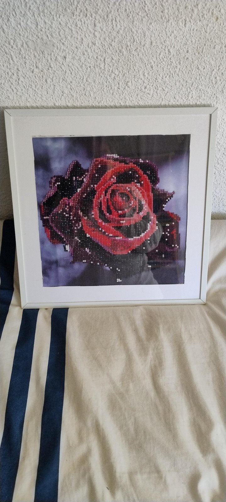 Diamond Painting Rode Roos in Lijst, Ophalen, Minder dan 50 cm, Overige typen, Zo goed als nieuw