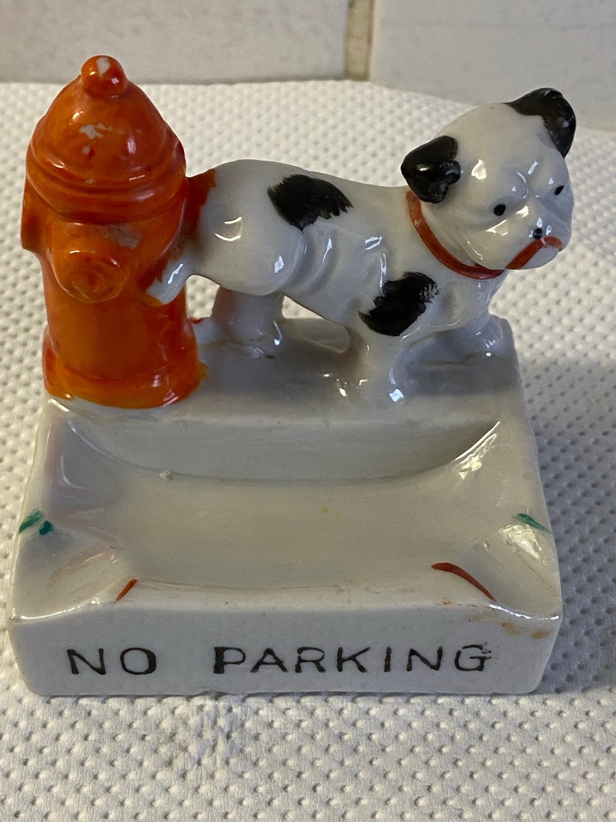 Vintage asbak met hondje en brandkraan - 'No Parking', Ophalen of Verzenden