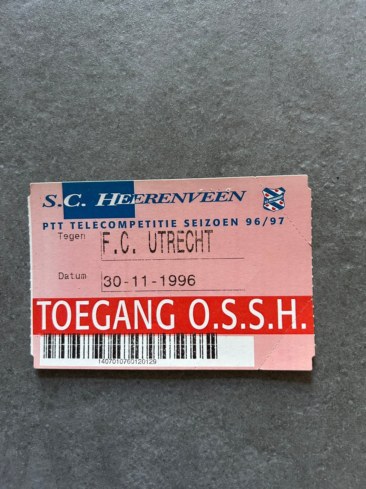 SC Heerenveen - FC Utrecht toegangskaart, Ophalen of Verzenden, F.C. Utrecht