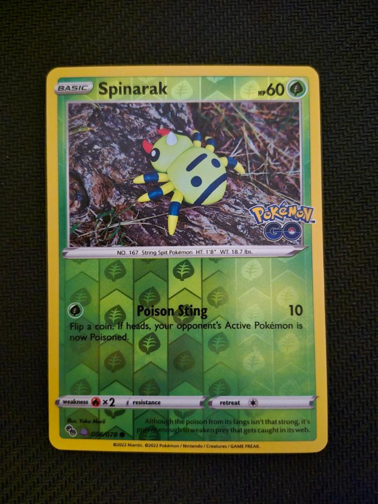 Spinarak [Ditto] 006/078 Pokemon Go *Peel-and-Reveal*, Ophalen of Verzenden, Zo goed als nieuw, Losse kaart