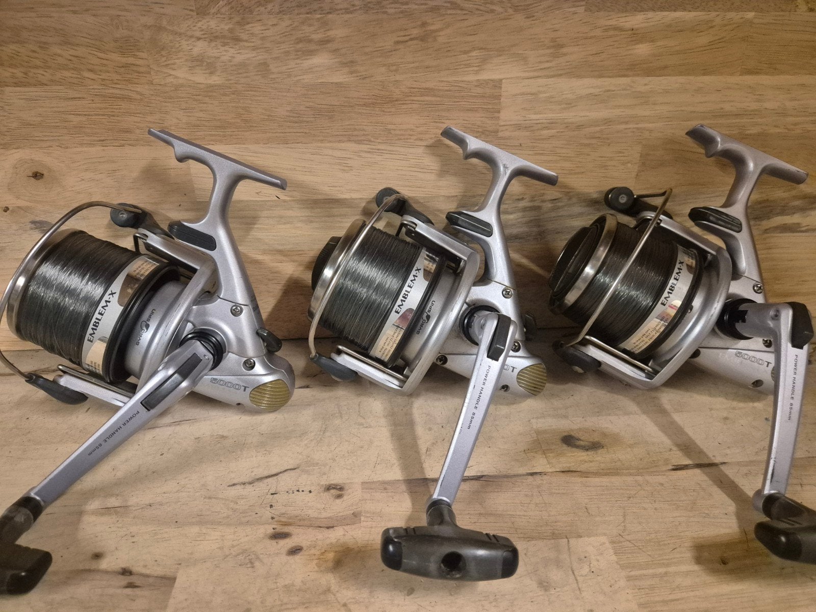 3x daiwa emblem x5000t karpermolens, Ophalen of Verzenden, Gebruikt, Molen