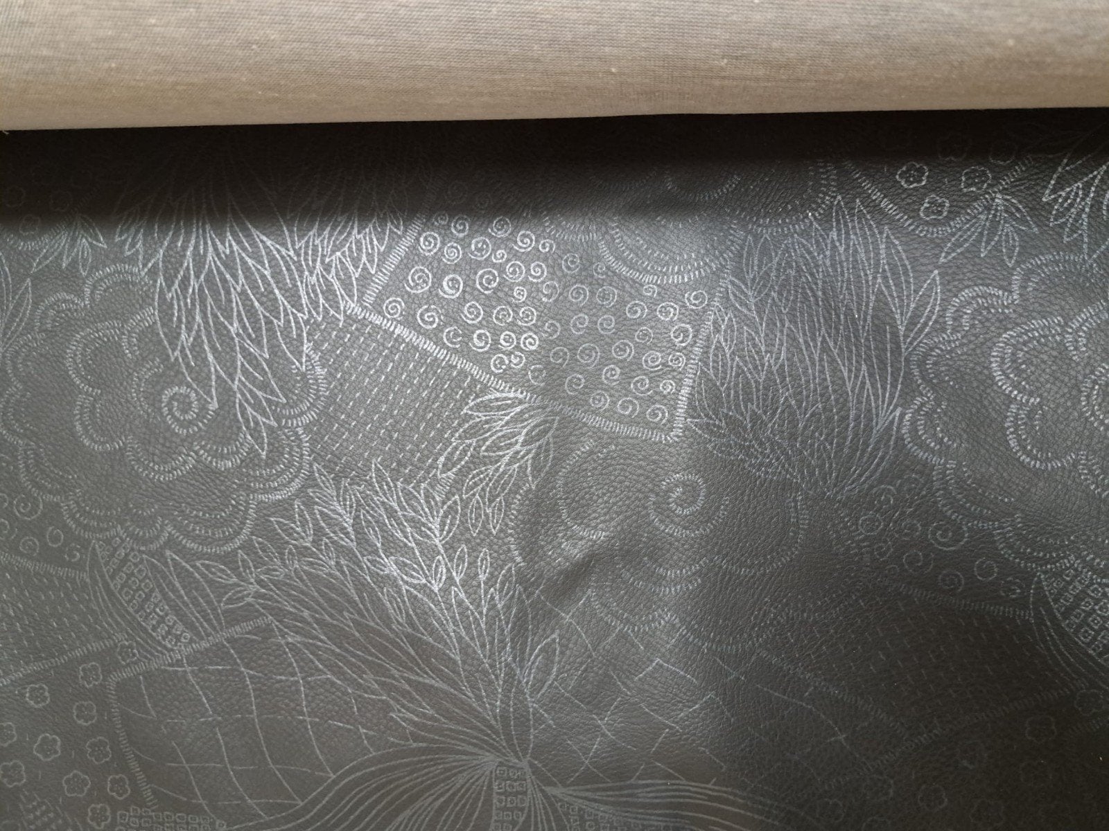 kunstleer zwart met print, Ophalen, Nieuw, Zwart, Overige typen