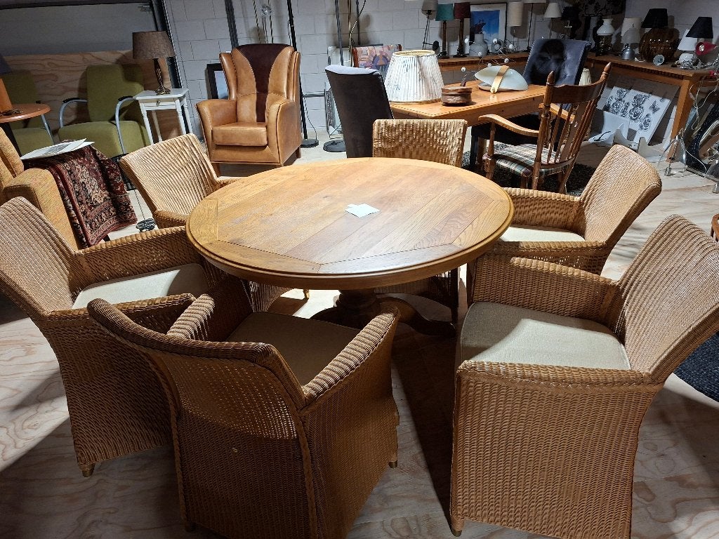 Tafel met 6 stoelen, Ophalen, Gebruikt, Rechthoekig, 50 tot 100 cm