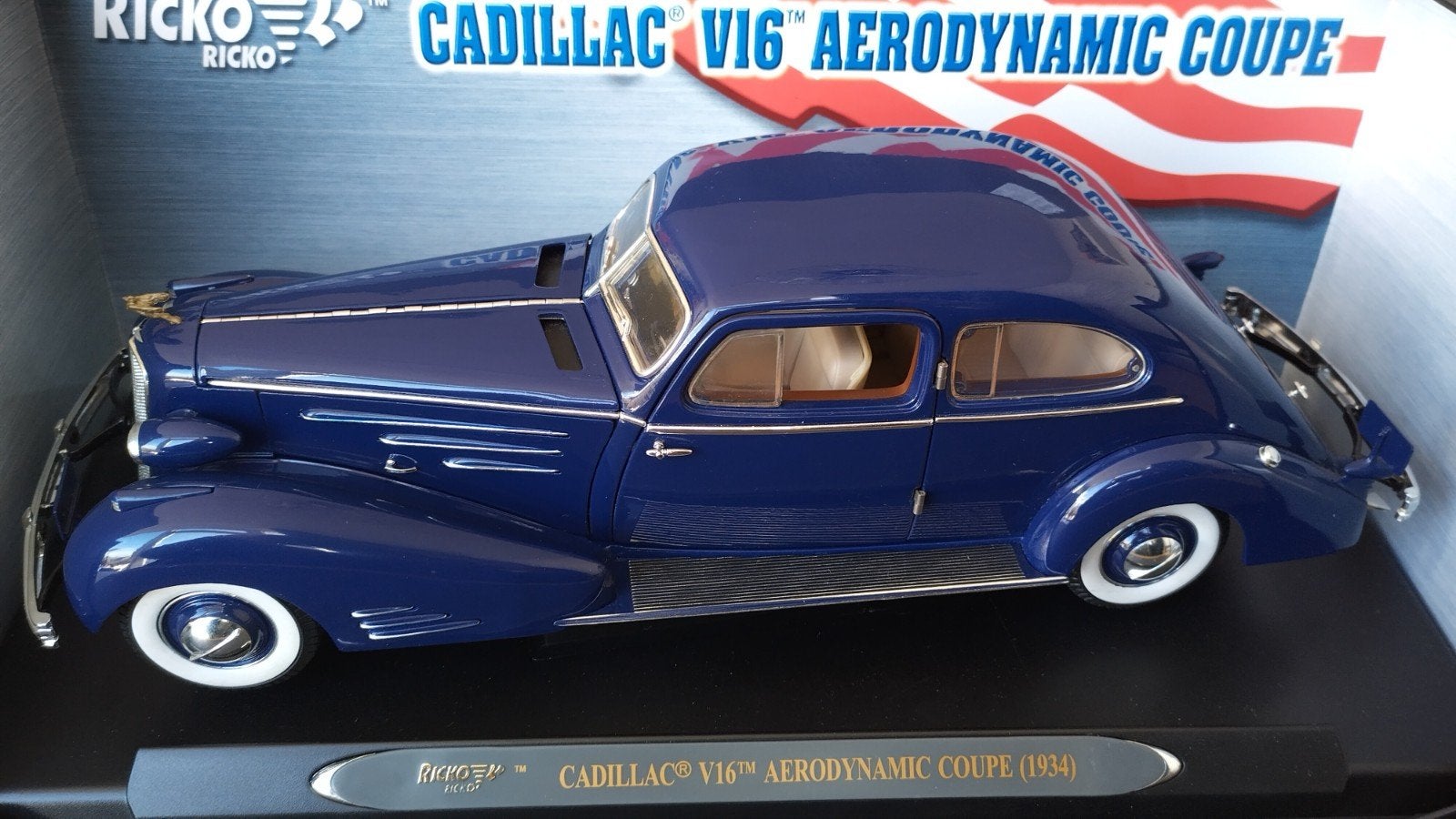 Cadillac v16 Aerodynamic coupe 1934 1:18 Ricko Pol, Overige merken, Auto, Verzenden, Ricko