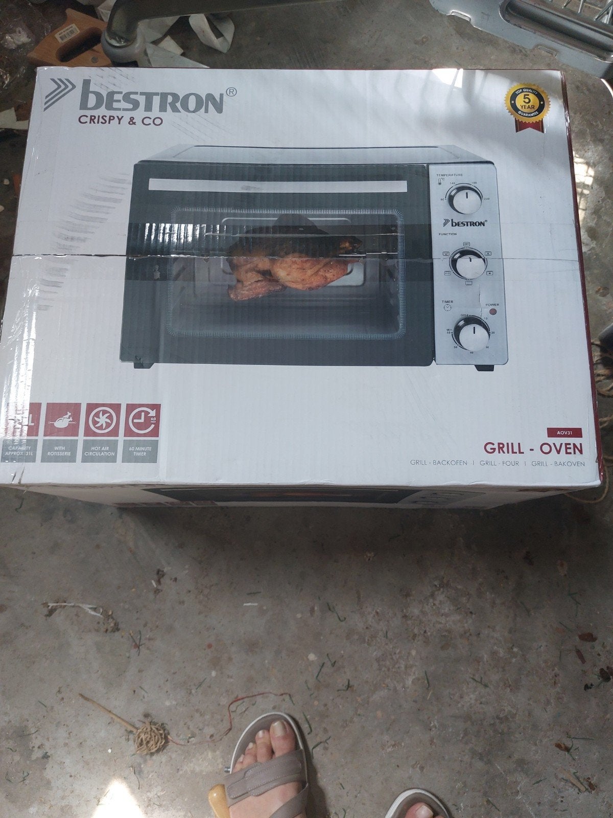 Bestron Crispy & Co Grill-Oven AOV31 - Nieuw in doos, Ophalen, Minder dan 45 cm, Overige merken, Minder dan 45 cm