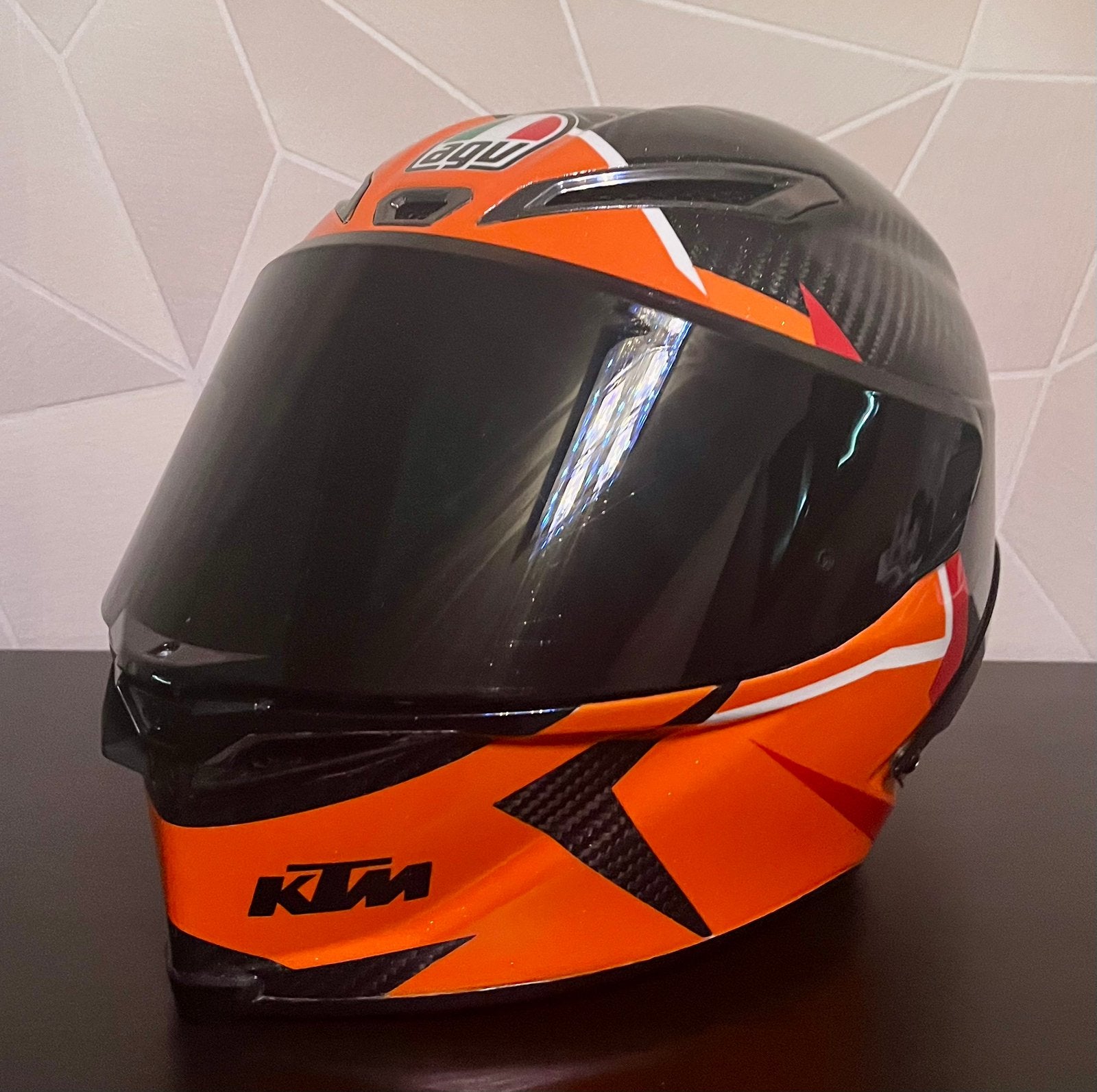 AGV PISTA GP R Maat S Custom KTM Paintjob helm, Motoren, Ophalen, S, Tweedehands, Integraalhelm