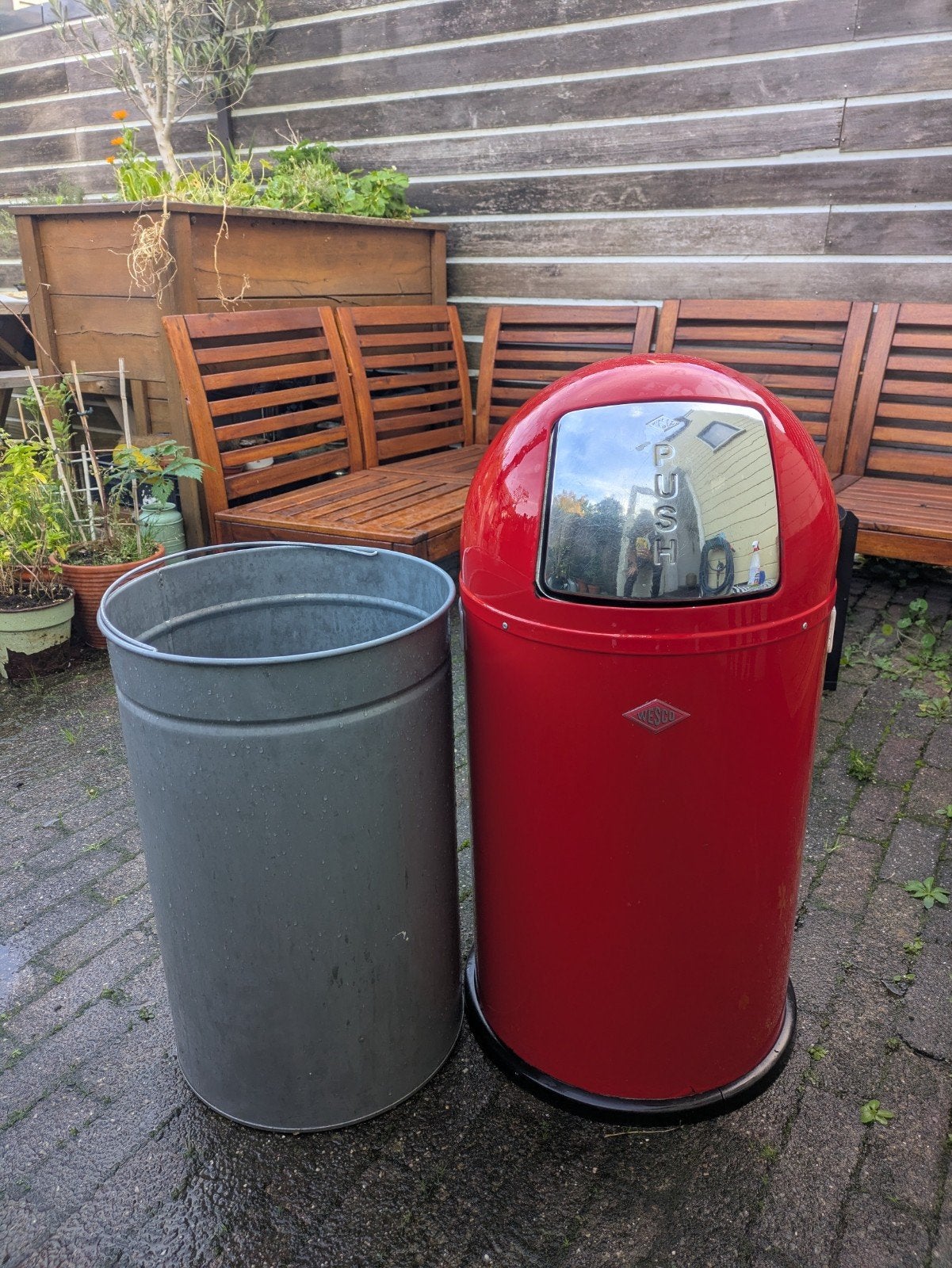 Wesco afvalemmer prullenbak 60 liter, 40 liter of meer, Ophalen, Gebruikt, Rvs