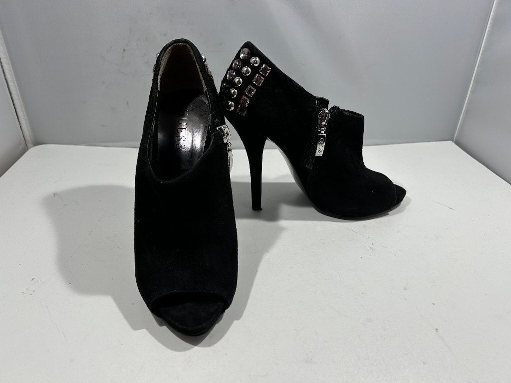 Guess, maat 36, chique zwart suède hoge hakken  ., Guess, Verzenden, Zwart, Zo goed als nieuw