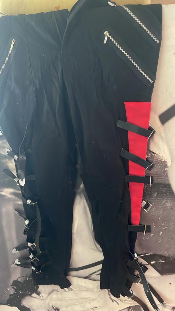 broek met ritsen en gespen handgemaakt, Maat 38/40 (M), Ophalen of Verzenden, Overige thema's, Kleding