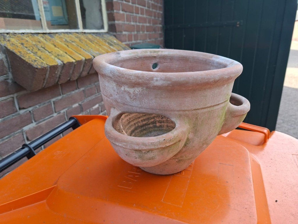 Terracotta aardbeienpot, Ophalen, Gebruikt, Rond, Aardewerk
