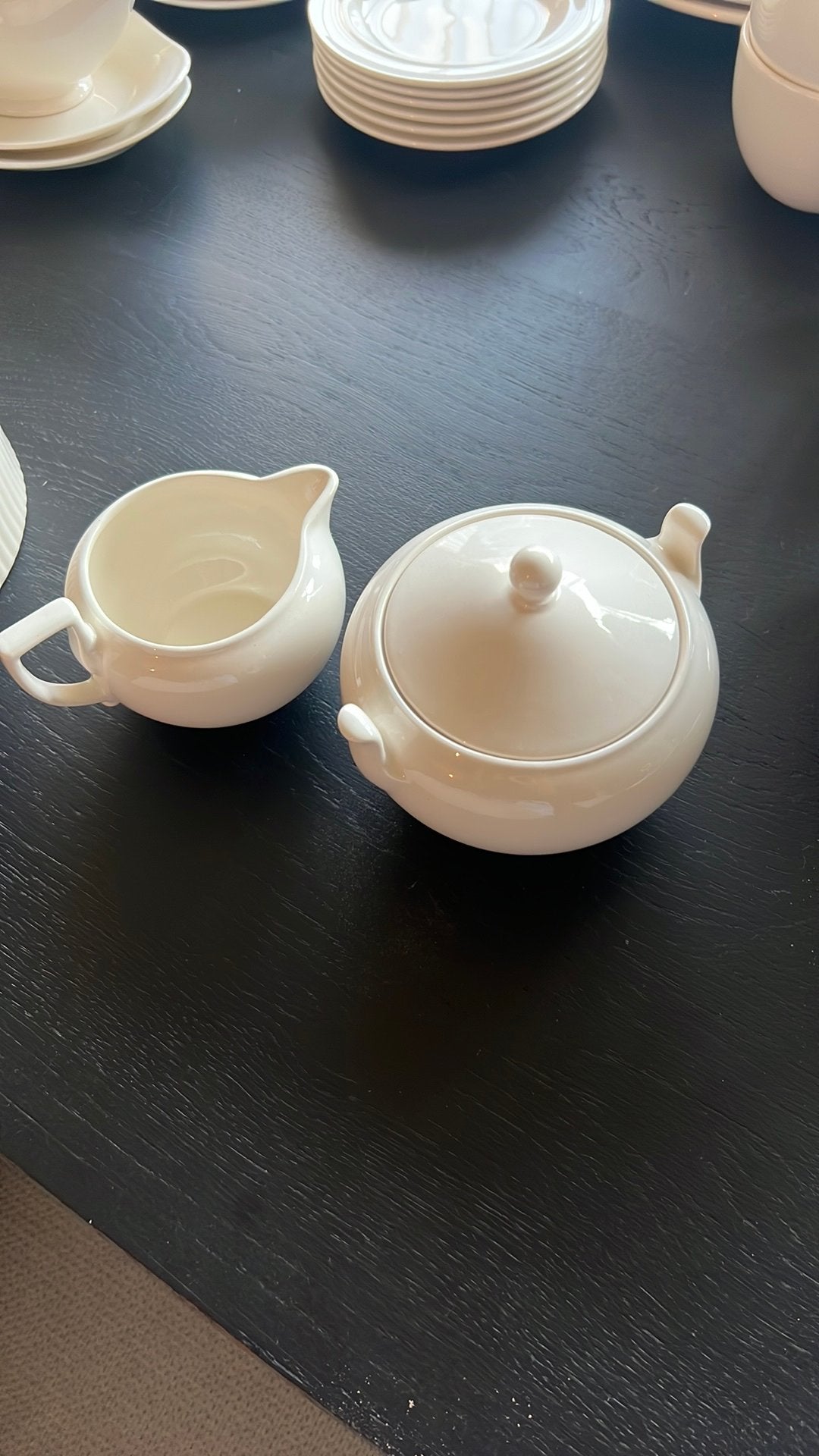 Wedgwood Traditional plain suiker en room setje, Verzenden