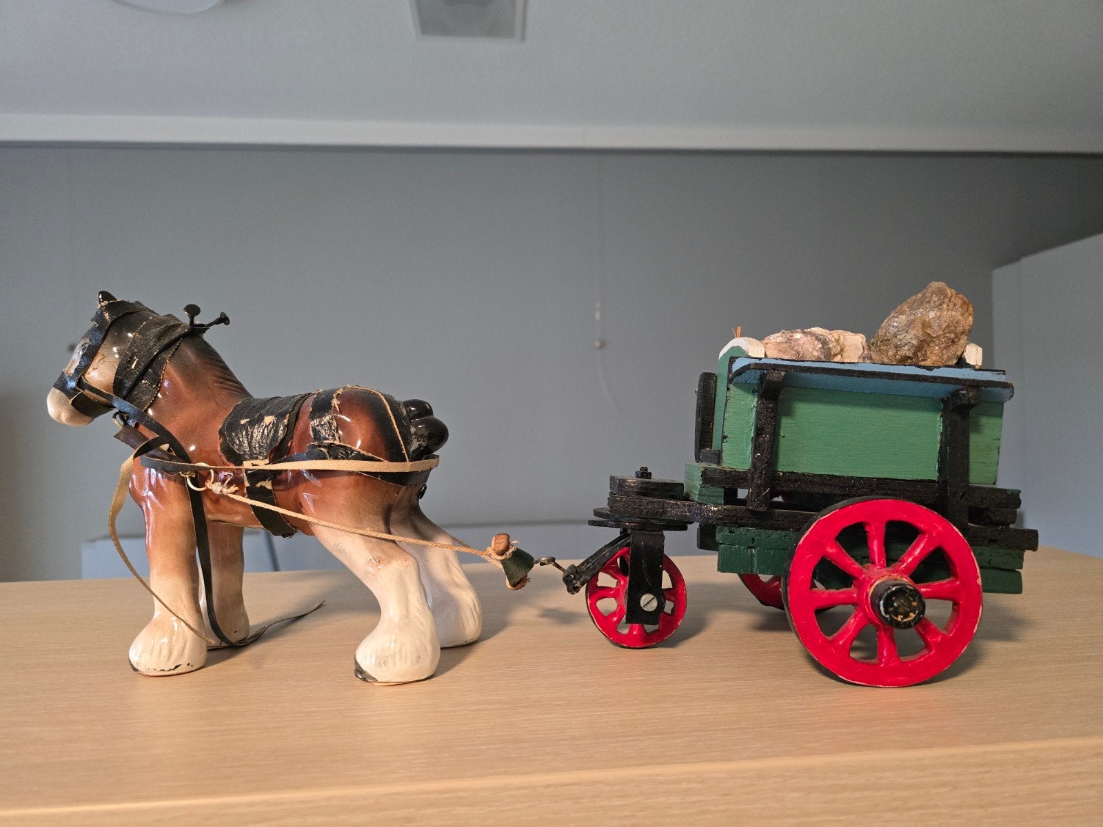 paard met kar, Ophalen of Verzenden, Gebruikt, Groter dan 1:32