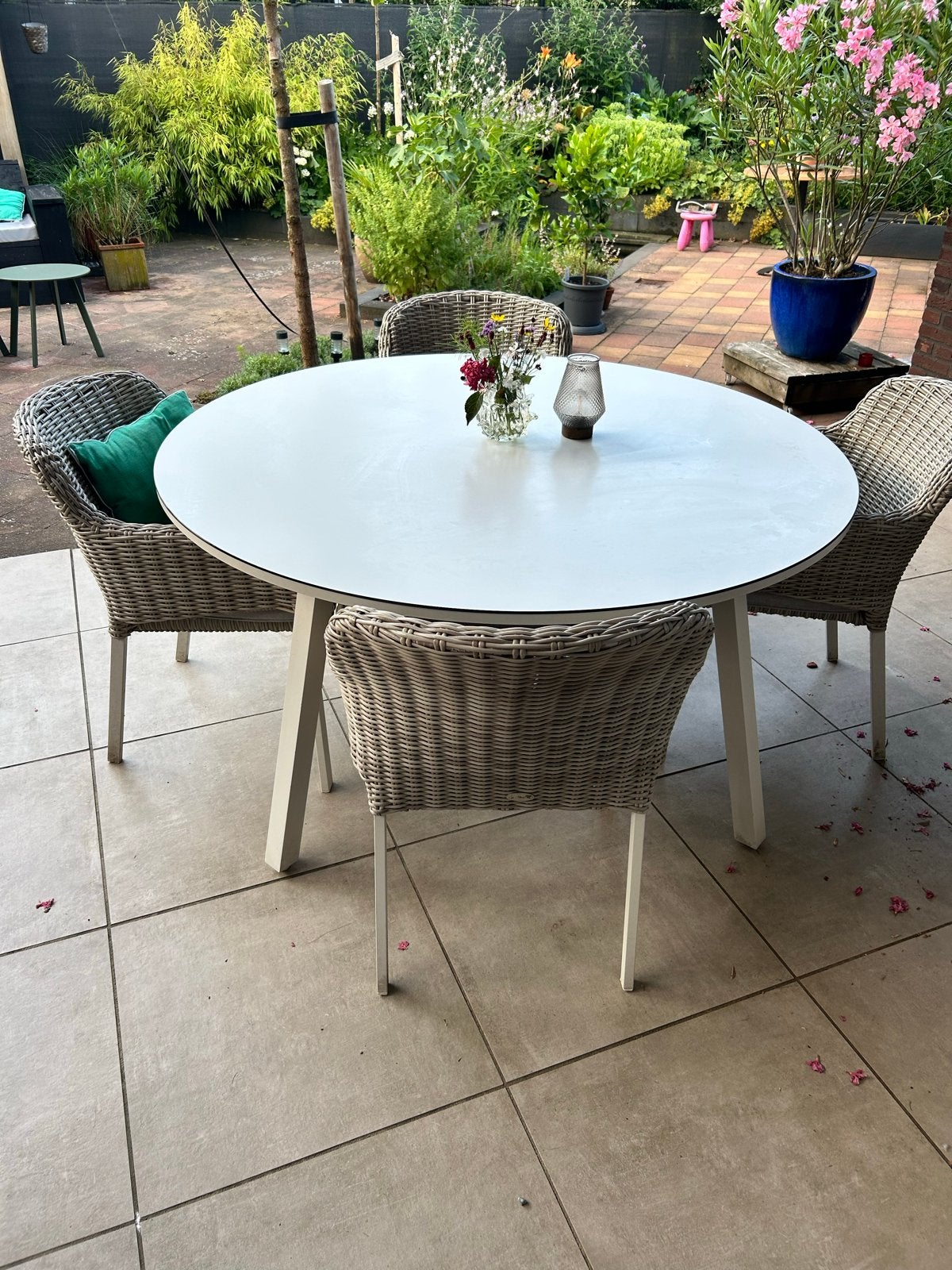 Hartman tuintafel 1.50m - Goede staat, Ophalen, Gebruikt, Rond, Overige materialen