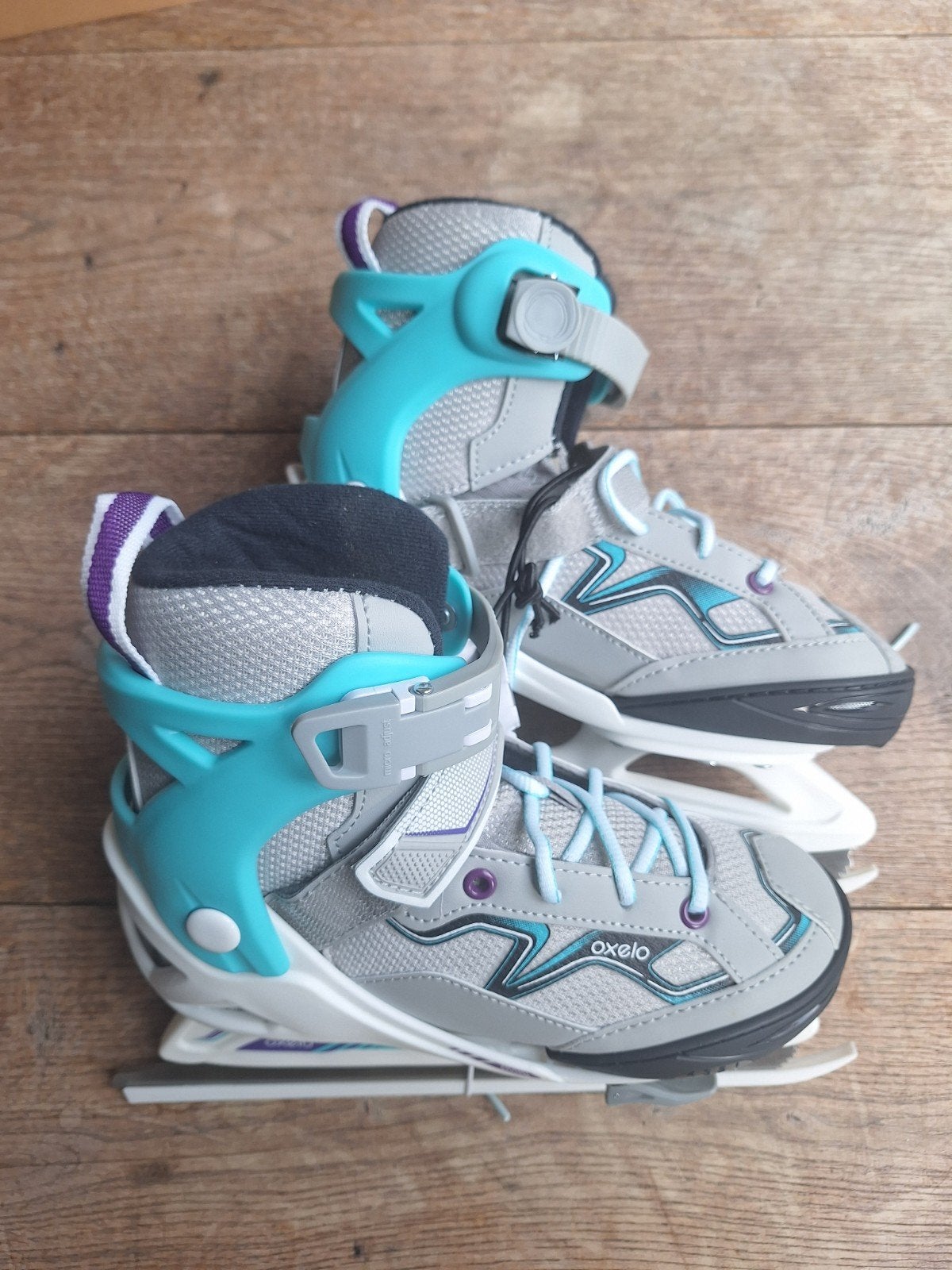 Oxelo ijsschaatsen maat 32-35 met ijzerbescherming, Verzenden, Zo goed als nieuw, IJshockeyschaatsen, Overige merken