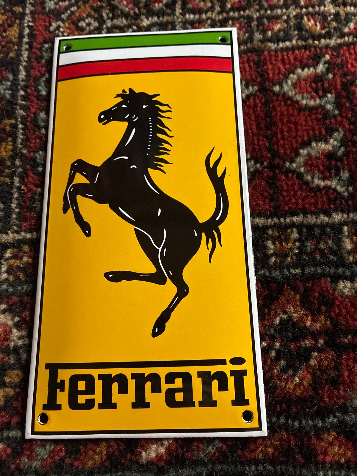 Ferrari logo emaille bord - Nieuwstaat, Ophalen of Verzenden, Gebruikt, Auto's