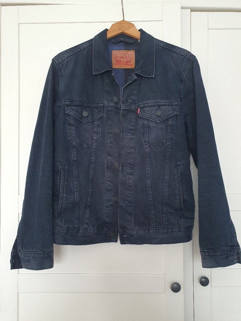 Levi's Trucker Jacket donkerblauw maat S ZGAN, Levi's, Blauw, Ophalen of Verzenden, Zo goed als nieuw