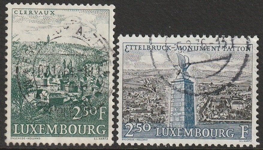 Luxemburg 1961 641/642 Clervaux Ettelbrück, Gest, Ophalen of Verzenden, Luxemburg, Gestempeld