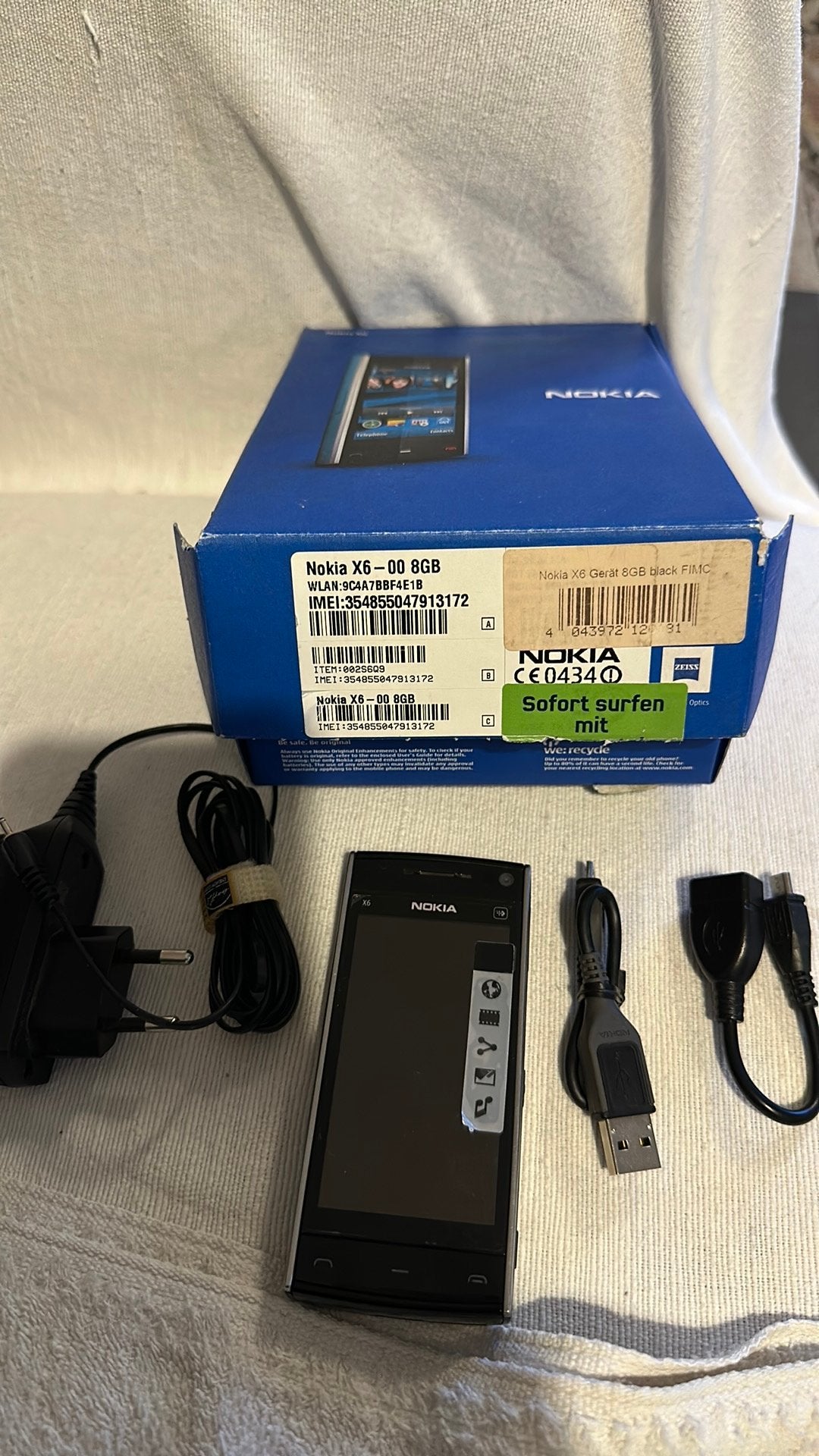 Nokia X6 helemaal nieuw, Ophalen, Nieuw