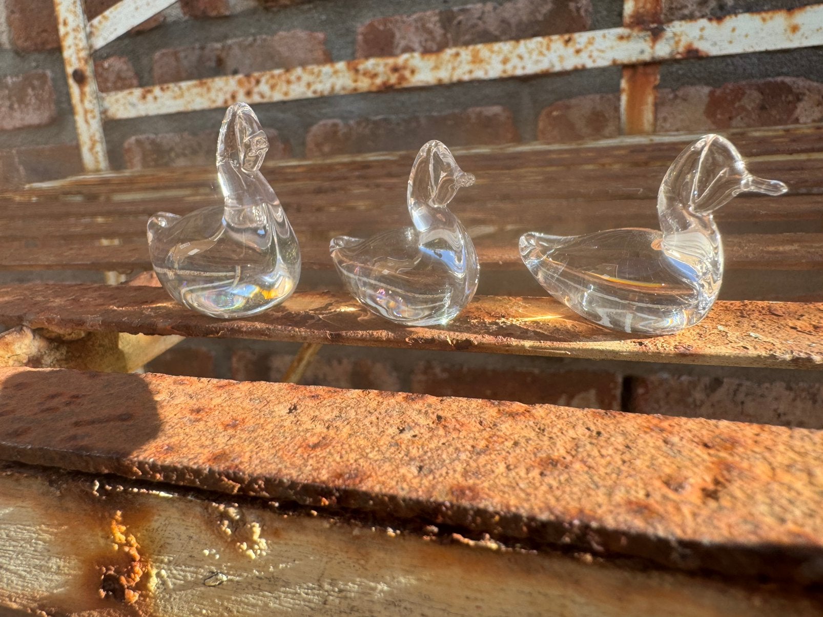 Glazen eendjes massief glas ❤️eenden  miniaturen, Antiek en Kunst, Ophalen of Verzenden