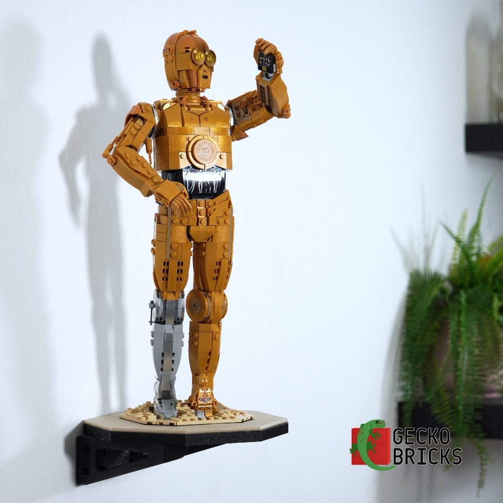 Wandbeugel geschikt voor LEGO C-3PO 75398, Wandhanger, Zwart, Nieuw, Ophalen of Verzenden