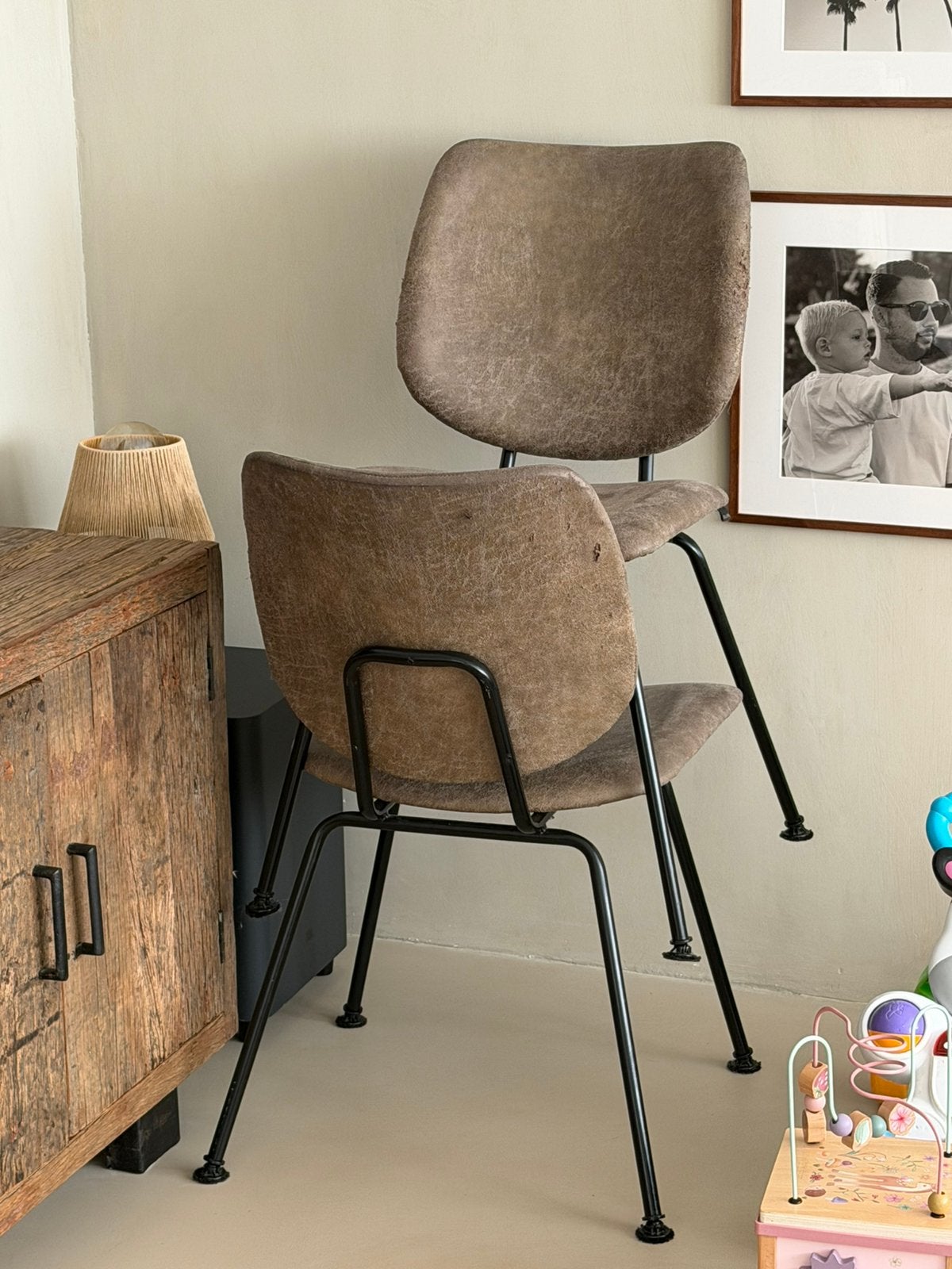6 eetkamerstoelen, Huis en Inrichting, Stoelen, Ophalen of Verzenden, Zo goed als nieuw, Leer
