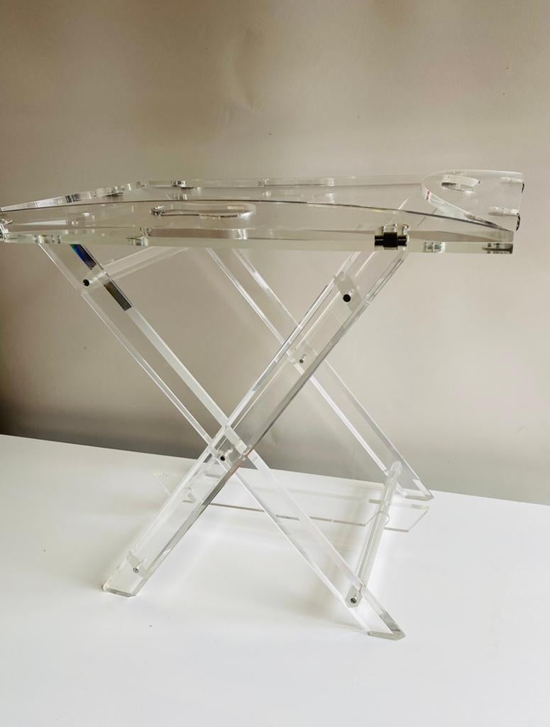 Jaren 80 plexiglas design bijzettafel, Kunststof, Gebruikt, Jaren 80, Onbekend
