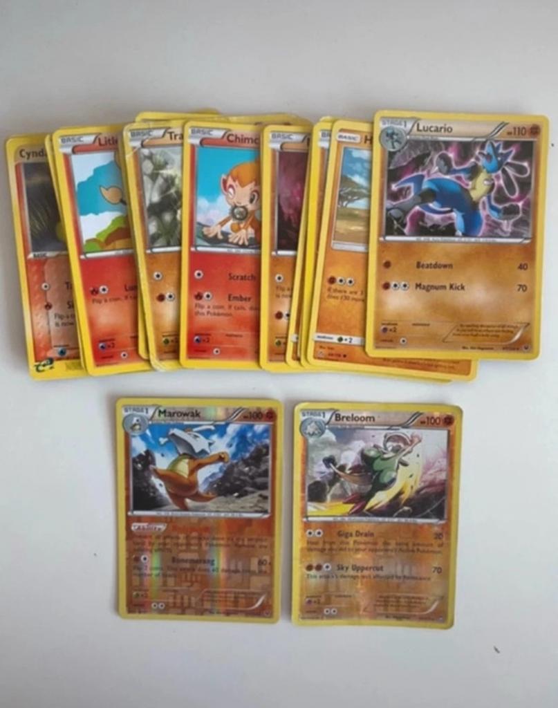 Pokémon Kaarten Collectie - Lucario, Marowak, Breloom, Verzenden, Gebruikt, Meerdere kaarten