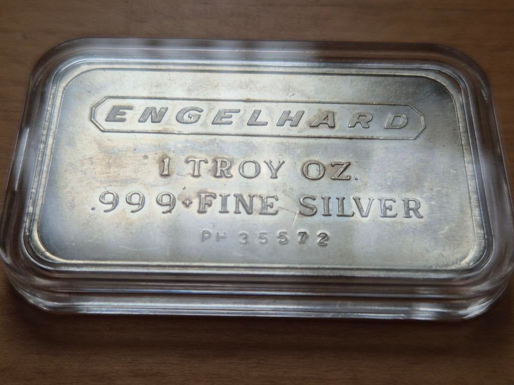 1 oz Vintage Silver Bar. Engelhard 1981. Zilverbaar. Zilver., Ophalen of Verzenden, Zilver