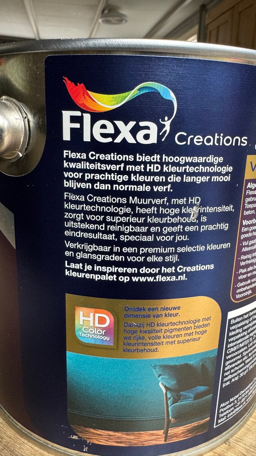 Flexa Creations Muurverf Extra Mat - Blue Note 2.325L, Ophalen, Blauw, Nieuw, Verf