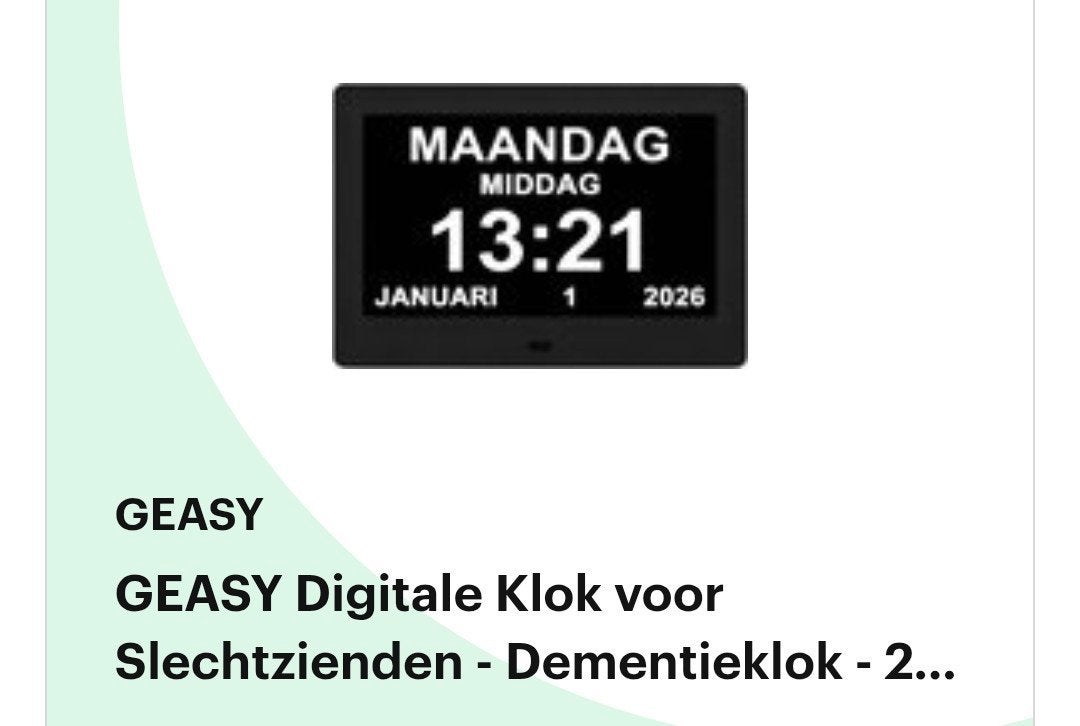 dementieklok, Huis en Inrichting, Ophalen of Verzenden, Zo goed als nieuw, Wandklok
