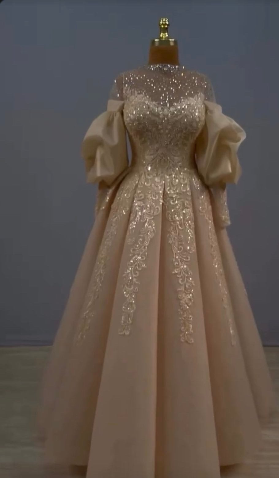 Prachtige Verlovingsfeest Jurk - Elegant & Sprankelend, Kleding | Dames, Gelegenheidskleding, Maat 38/40 (M), Galajurk, Beige