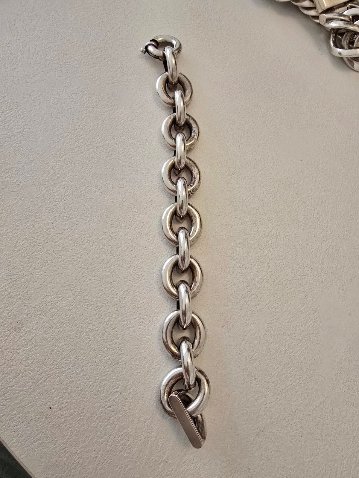 Armband zilver 21 cm met robuuste sluiting, Ophalen, Zo goed als nieuw, Zilver, Zilver